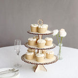 Create a Rustic and Elegant Atmosphere with the 3-Tier Natural Wooden Cake Stand